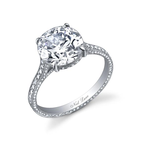 NEIL LANE OLD EUROPEAN-CUT DIAMOND, PLATINUM RING