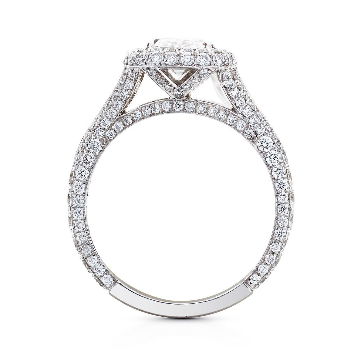 NEIL LANE CUSHION DIAMOND, PLATINUM RING