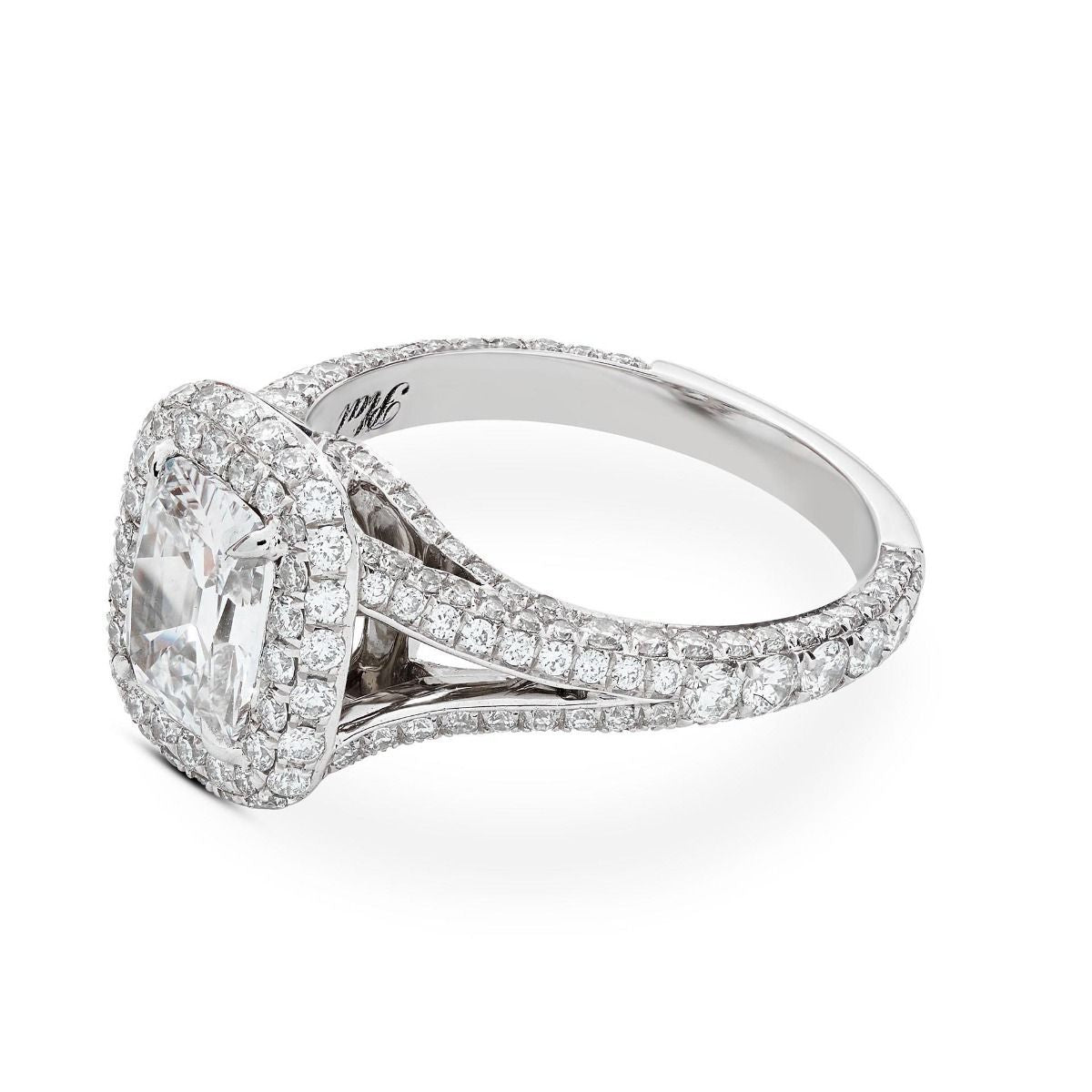NEIL LANE CUSHION DIAMOND, PLATINUM RING