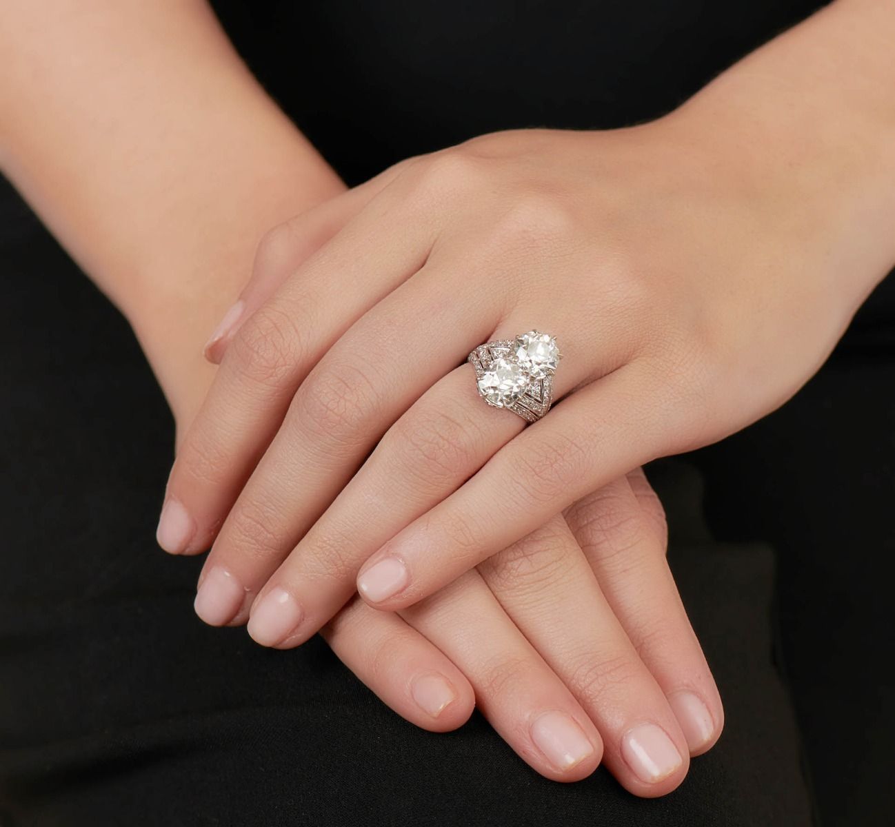 ART DECO DIAMOND, PLATINUM RING