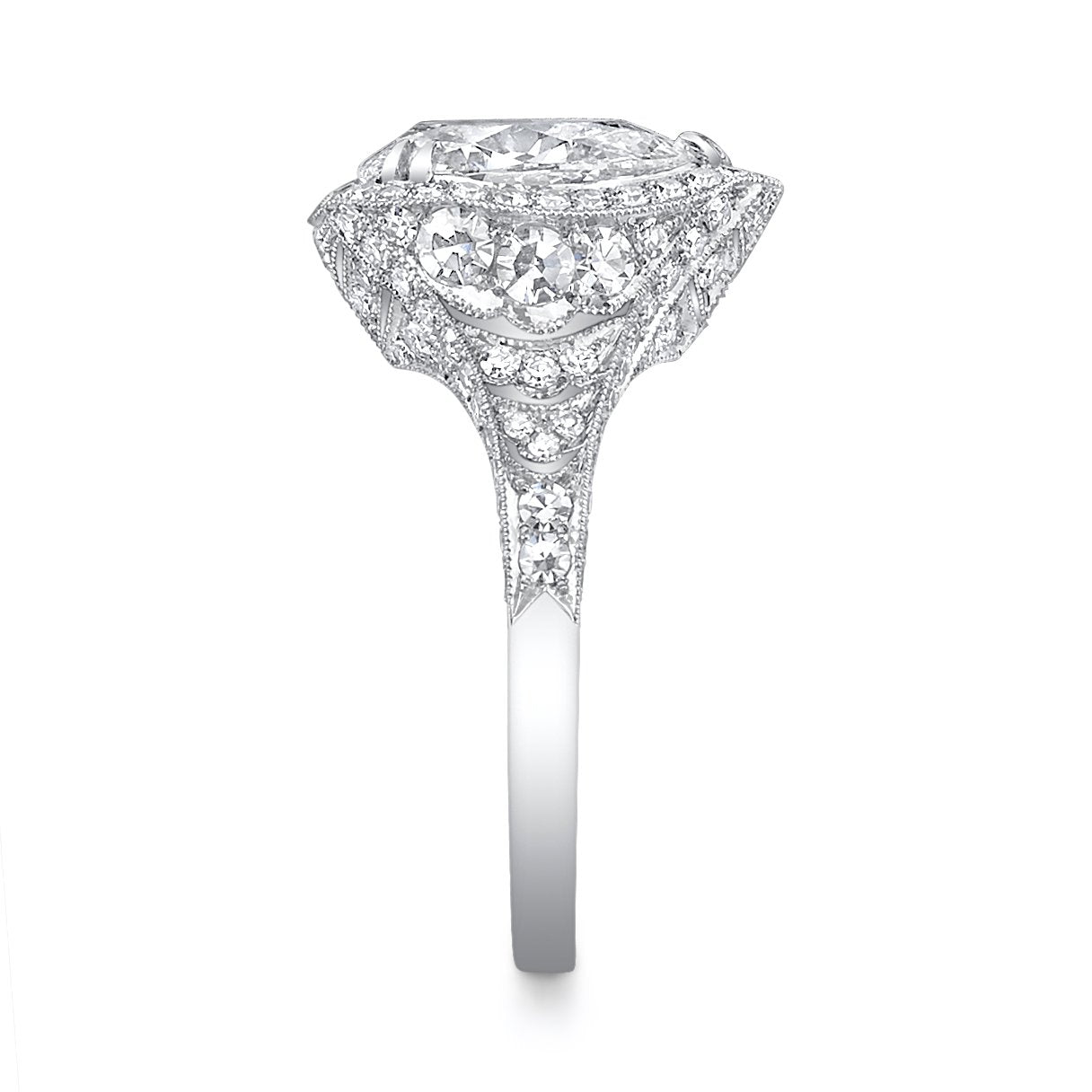 NEIL LANE PEAR BRILLIANT-CUT DIAMOND, PLATINUM RING
