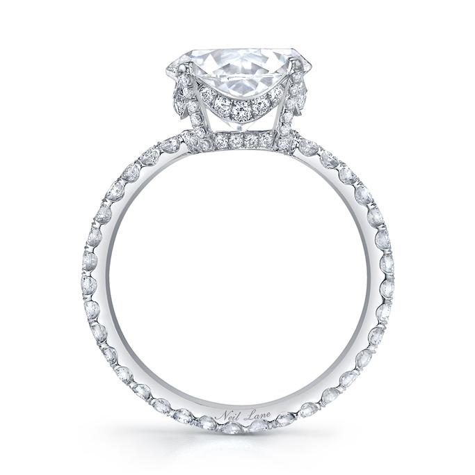 NEIL LANE ROUND BRILLIANT-CUT DIAMOND, PLATINUM RING