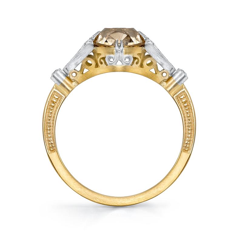 NEIL LANE FANCY COLOR OLD MINE BRILLIANT-CUT DIAMOND, PLATINUM & 18K ROSE GOLD RING