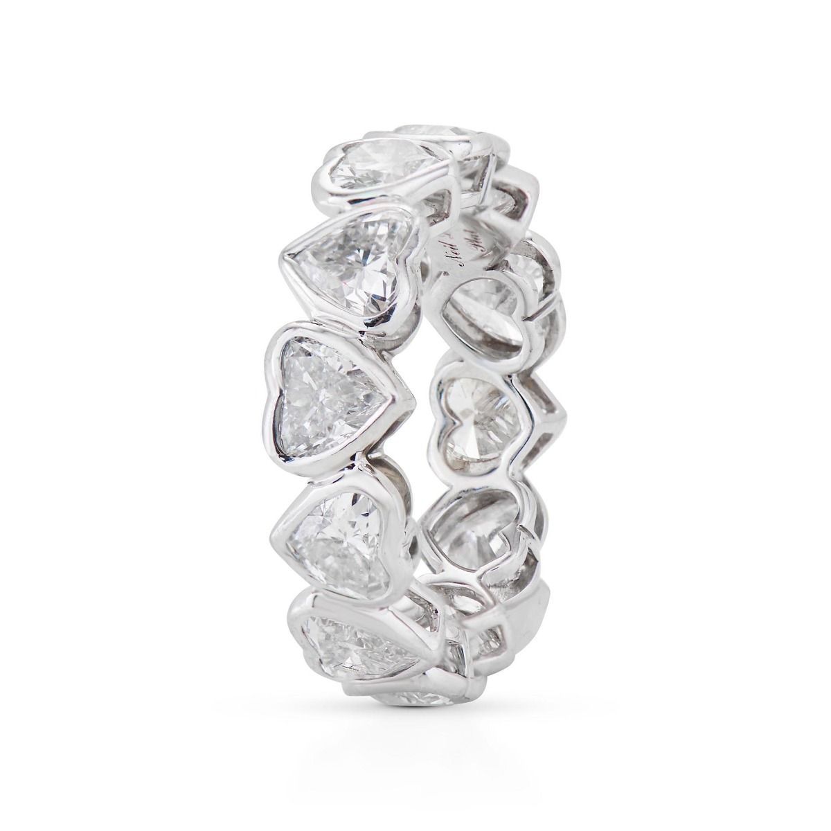 HEART SHAPED DIAMOND AND PLATINUM ETERNITY BAND
