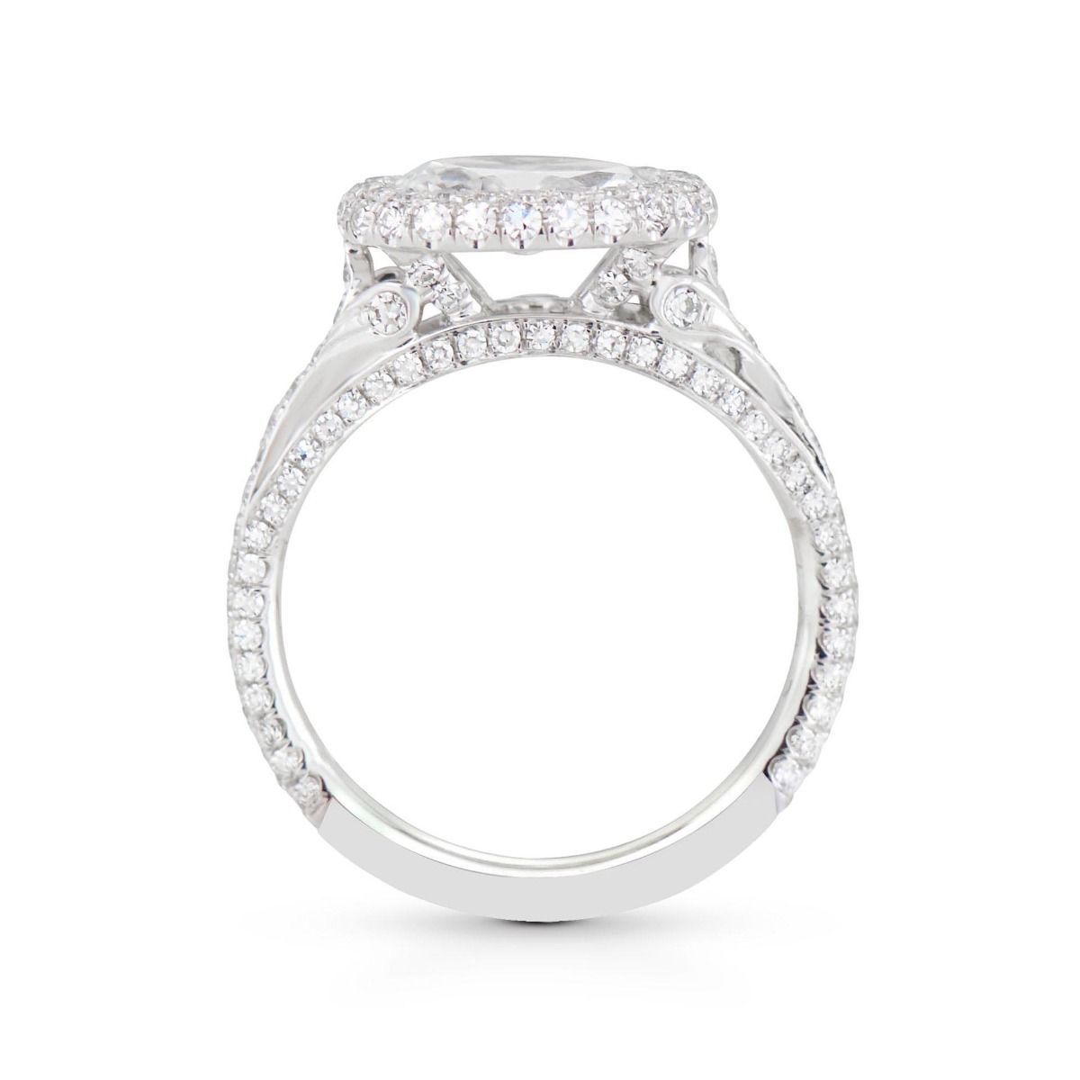 NEIL LANE MOVAL-SHAPED DIAMOND PLATINUM ENGAGEMENT RING