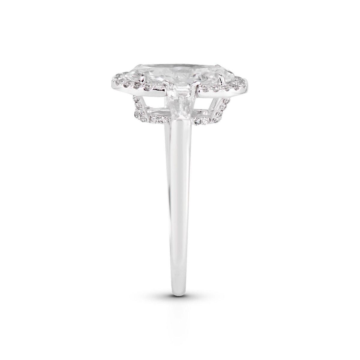 NEIL LANE MOVAL SHAPED DIAMOND, PLATINUM ENGAGEMENT RING