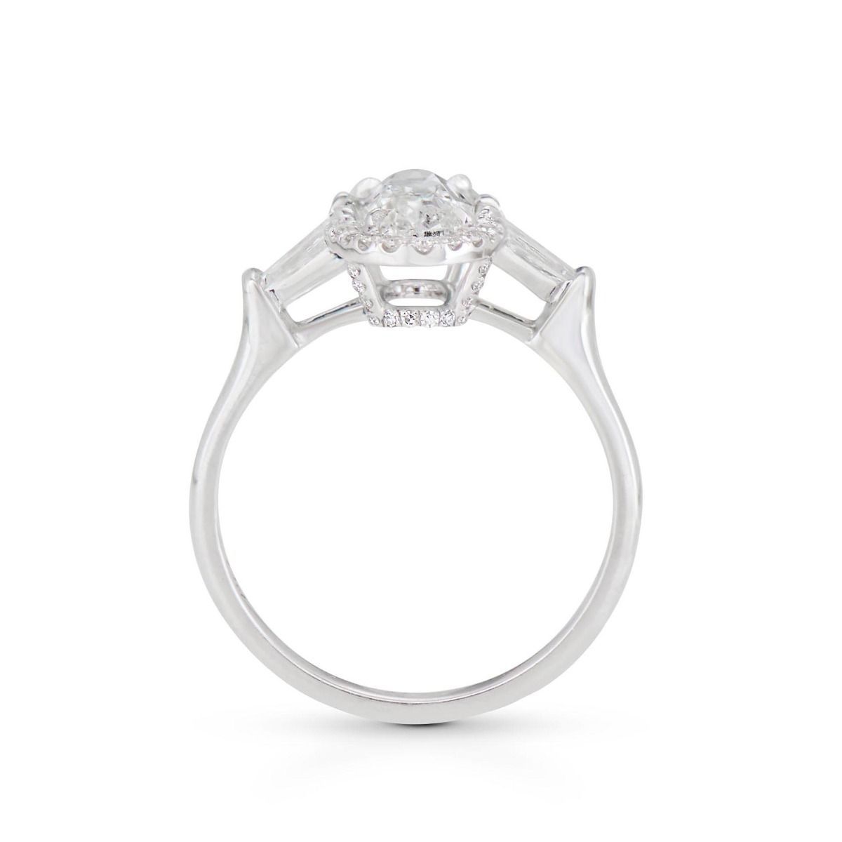 NEIL LANE MOVAL SHAPED DIAMOND, PLATINUM ENGAGEMENT RING