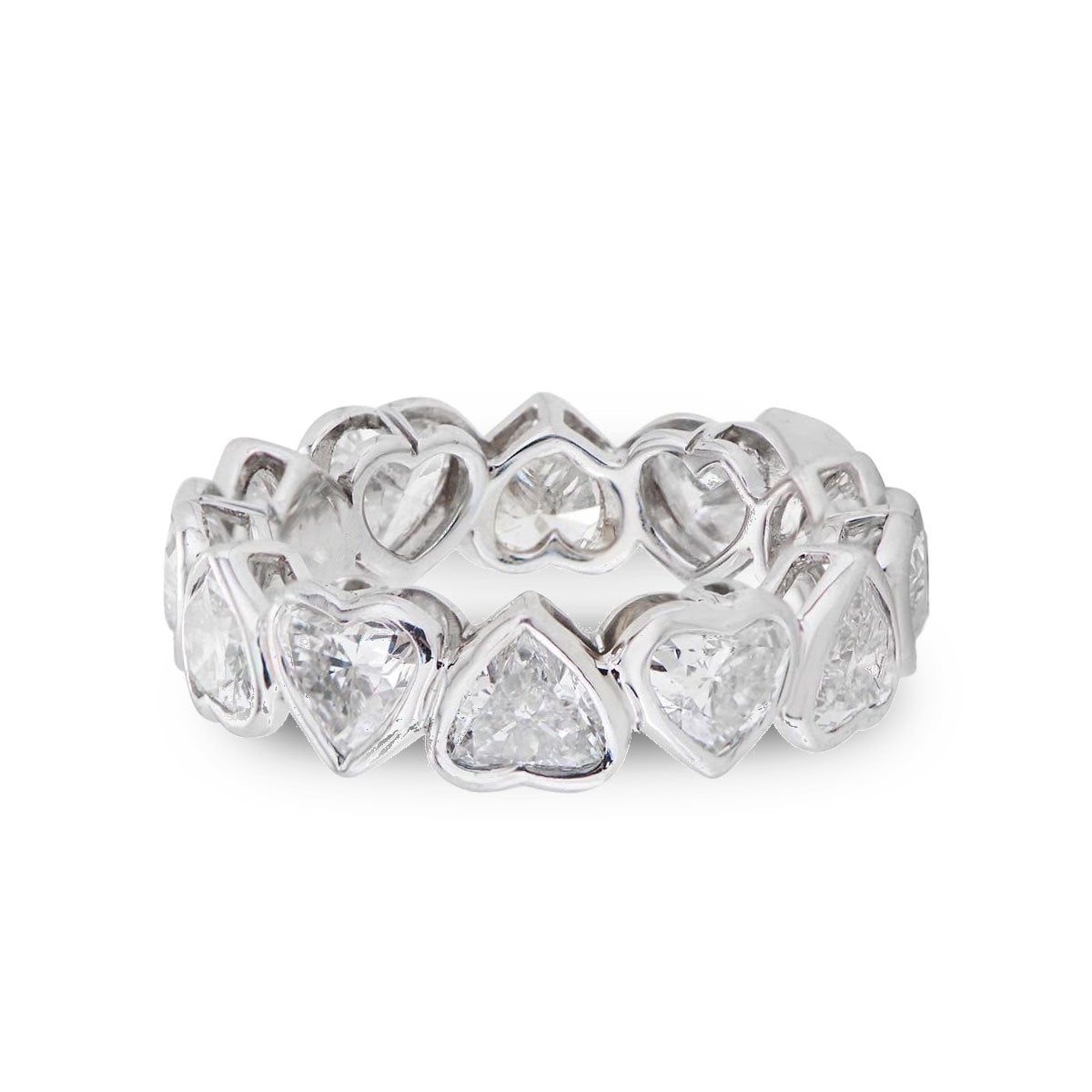 HEART SHAPED DIAMOND AND PLATINUM ETERNITY BAND