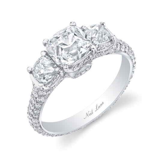 NEIL LANE CUSHION BRILLIANT-CUT DIAMOND, PLATINUM RING