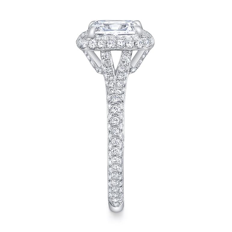 NEIL LANE CUSHION-SHAPED DIAMOND, PLATINUM RING