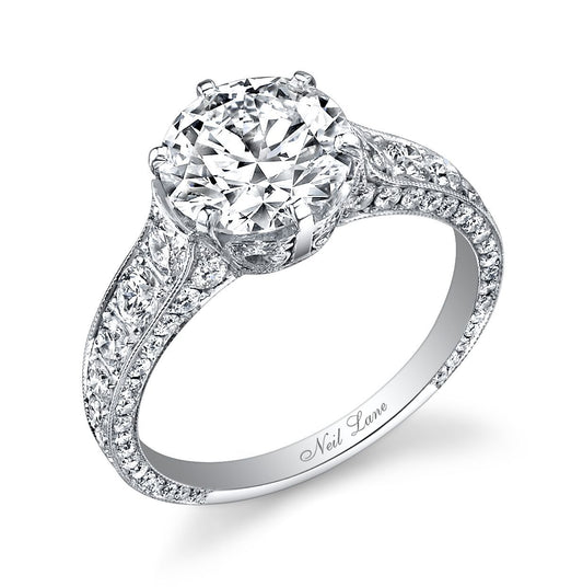 NEIL LANE ROUND BRILLIANT-CUT DIAMOND, PLATINUM RING