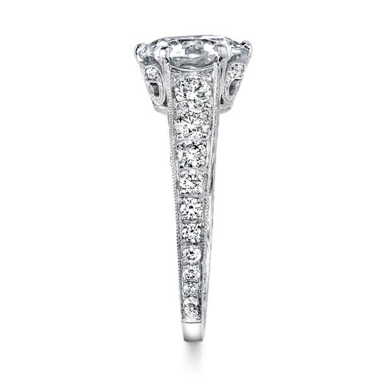 NEIL LANE ROUND BRILLIANT-CUT DIAMOND, PLATINUM RING