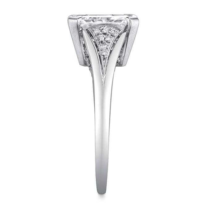 NEIL LANE EMERALD-CUT DIAMOND, PLATINUM RING