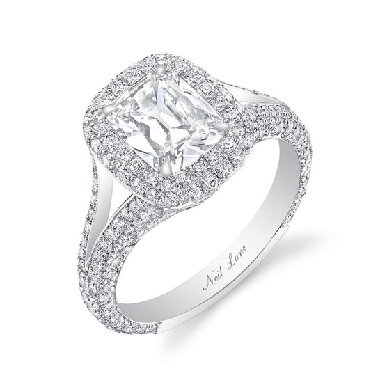 NEIL LANE CUSHION DIAMOND, PLATINUM RING