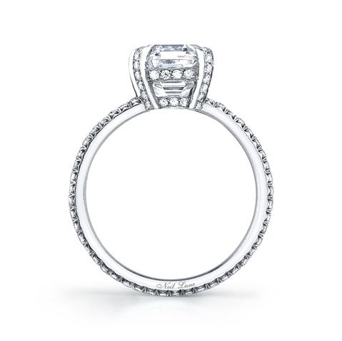 NEIL LANE STEP-CUT DIAMOND, PLATINUM RING