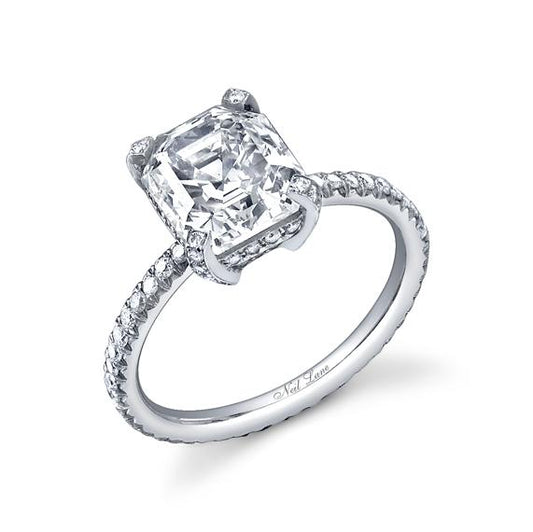 NEIL LANE STEP-CUT DIAMOND, PLATINUM RING