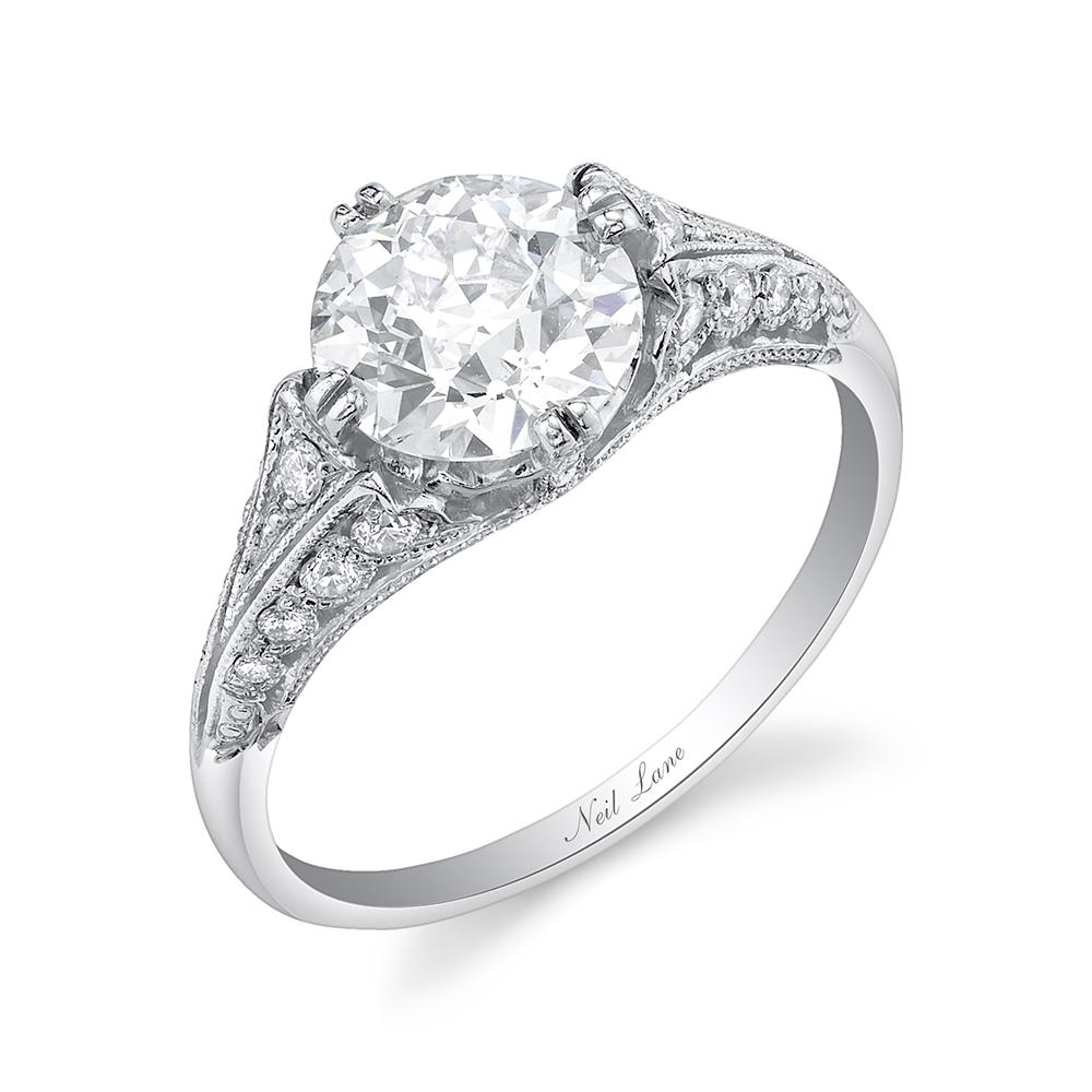 NEIL LANE OLD EUROPEAN-CUT DIAMOND, PLATINUM RING