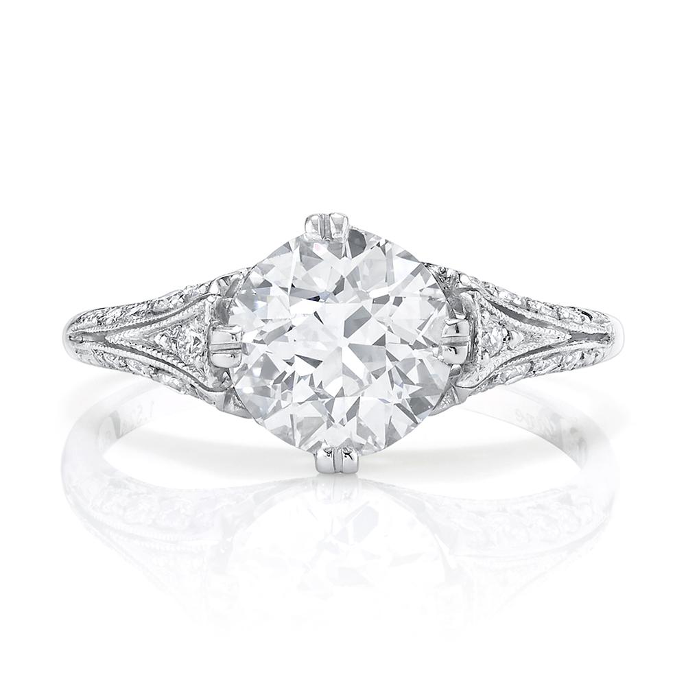 NEIL LANE OLD EUROPEAN-CUT DIAMOND, PLATINUM RING