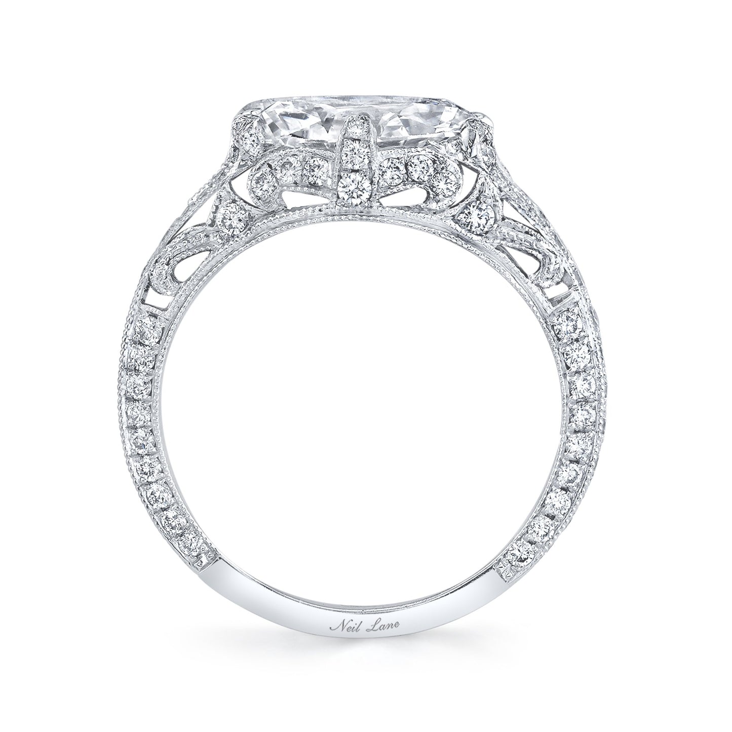 NEIL LANE MODIFIED MARQUISE BRILLIANT-CUT DIAMOND, PLATINUM RING