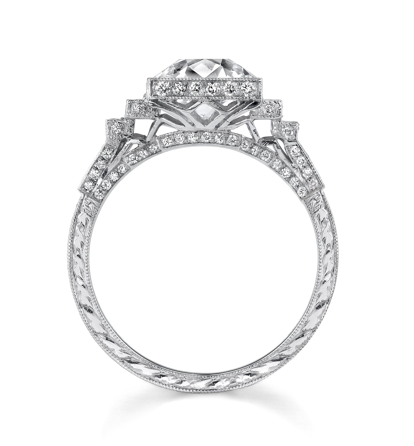 NEIL LANE OLD EUROPEAN-CUT DIAMOND, PLATINUM RING