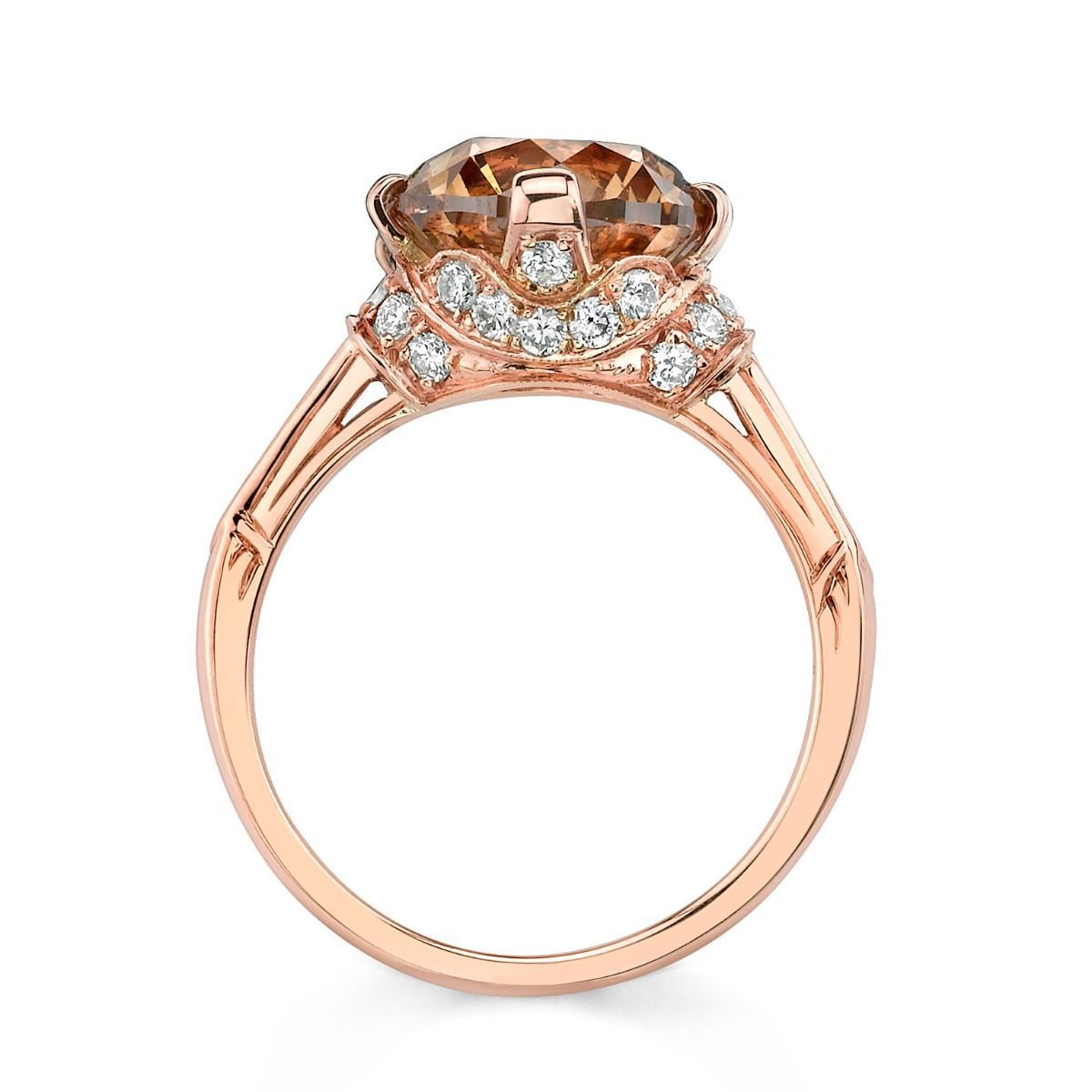 FANCY COLORED DIAMOND, 18K ROSE GOLD RING