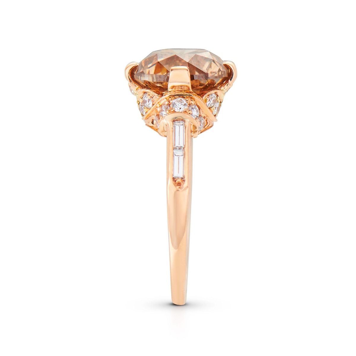 FANCY COLORED DIAMOND, 18K ROSE GOLD RING