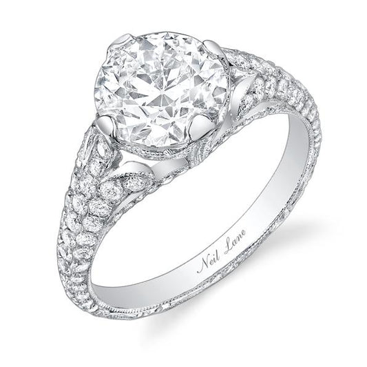 NEIL LANE OLD EUROPEAN CUT DIAMOND, PLATINUM RING