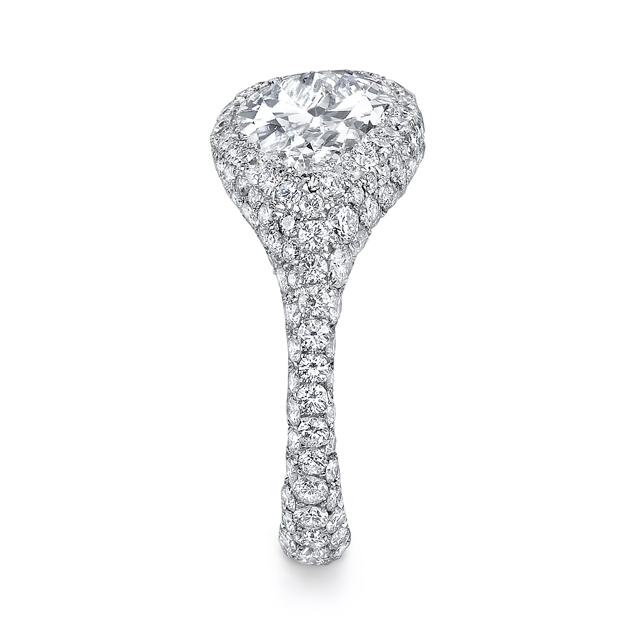 NEIL LANE PEAR-SHAPED DIAMOND, PLATINUM RING