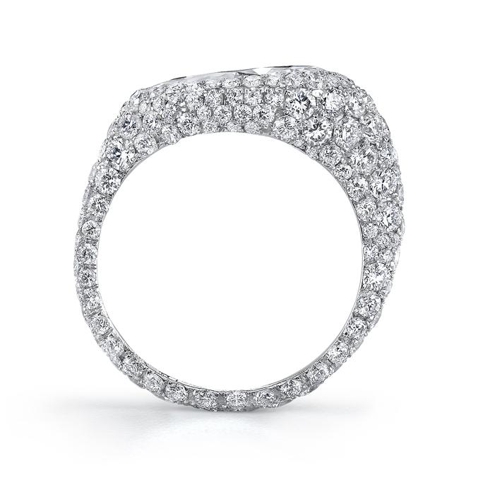 NEIL LANE PEAR-SHAPED DIAMOND, PLATINUM RING