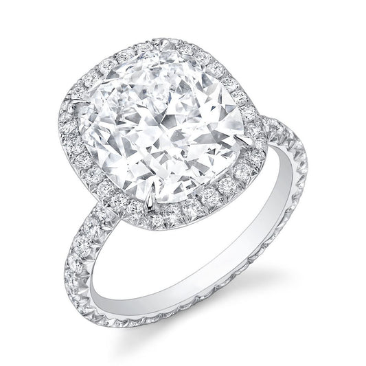 CUSHION DIAMOND, PLATINUM RING