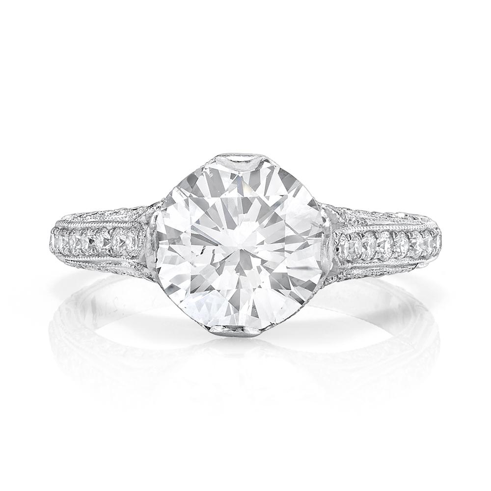 NEIL LANE OLD EUROPEAN CUT DIAMOND, PLATINUM RING