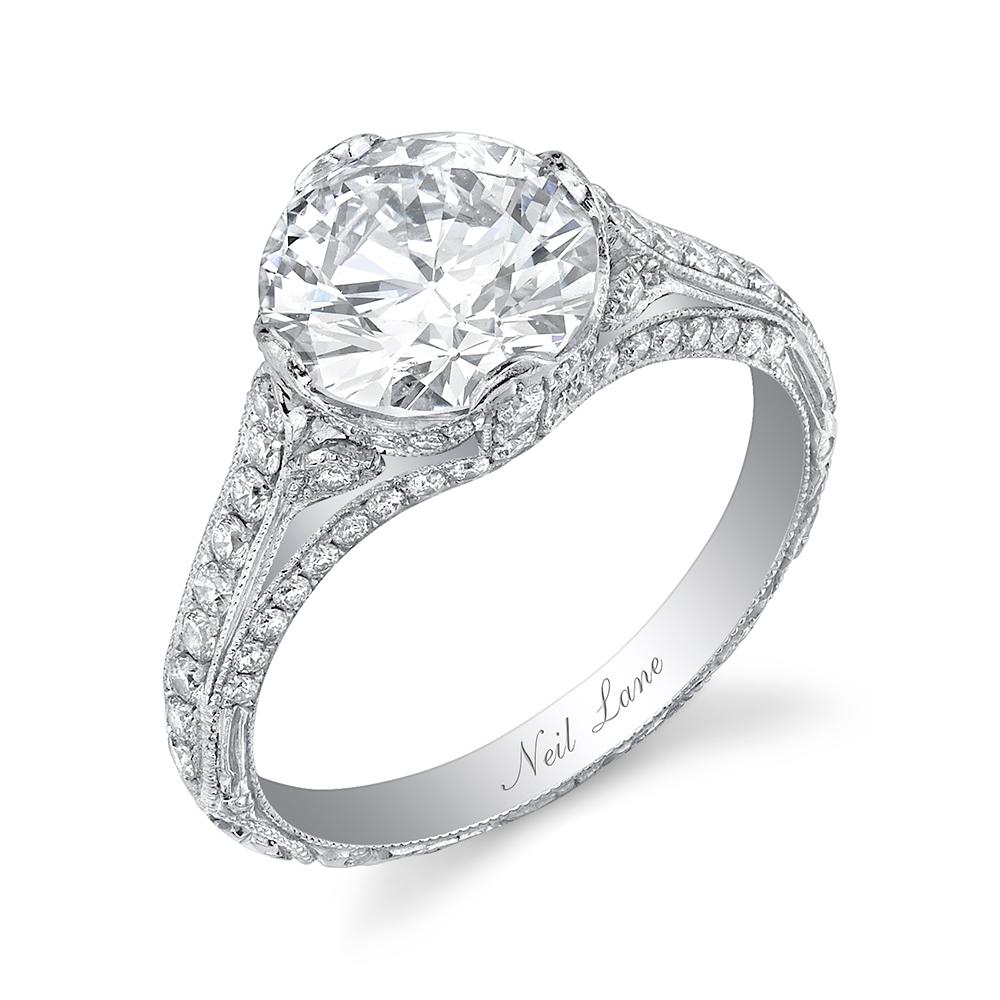 NEIL LANE OLD EUROPEAN CUT DIAMOND, PLATINUM RING