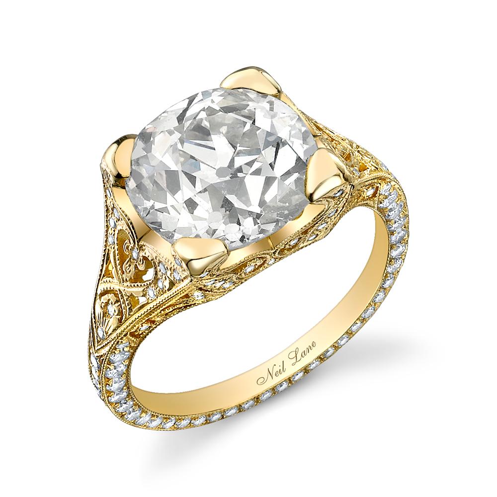 NEIL LANE OLD EUROPEAN BRILLIANT-CUT DIAMOND, 18K YELLOW GOLD RING