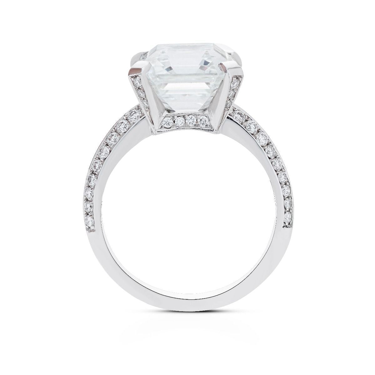 NEIL LANE SQUARE EMERALD CUT DIAMOND, PLATINUM ENGAGEMENT RING