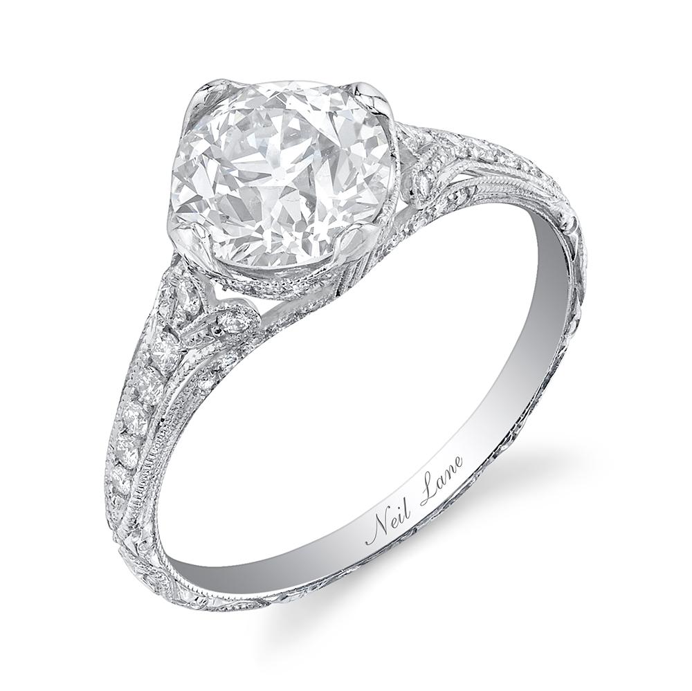 NEIL LANE OLD EUROPEAN DIAMOND, PLATINUM RING