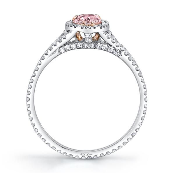 NEIL LANE FANCY COLOR PEAR BRILLIANT-CUT DIAMOND, PLATINUM RING