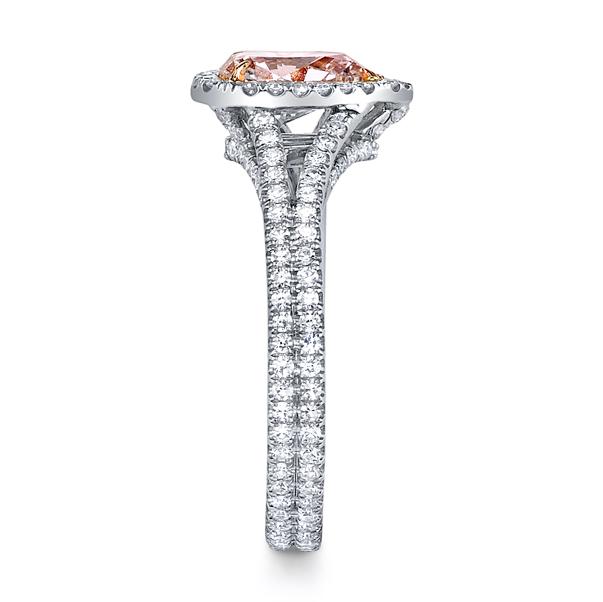 NEIL LANE FANCY COLOR PEAR BRILLIANT-CUT DIAMOND, PLATINUM RING