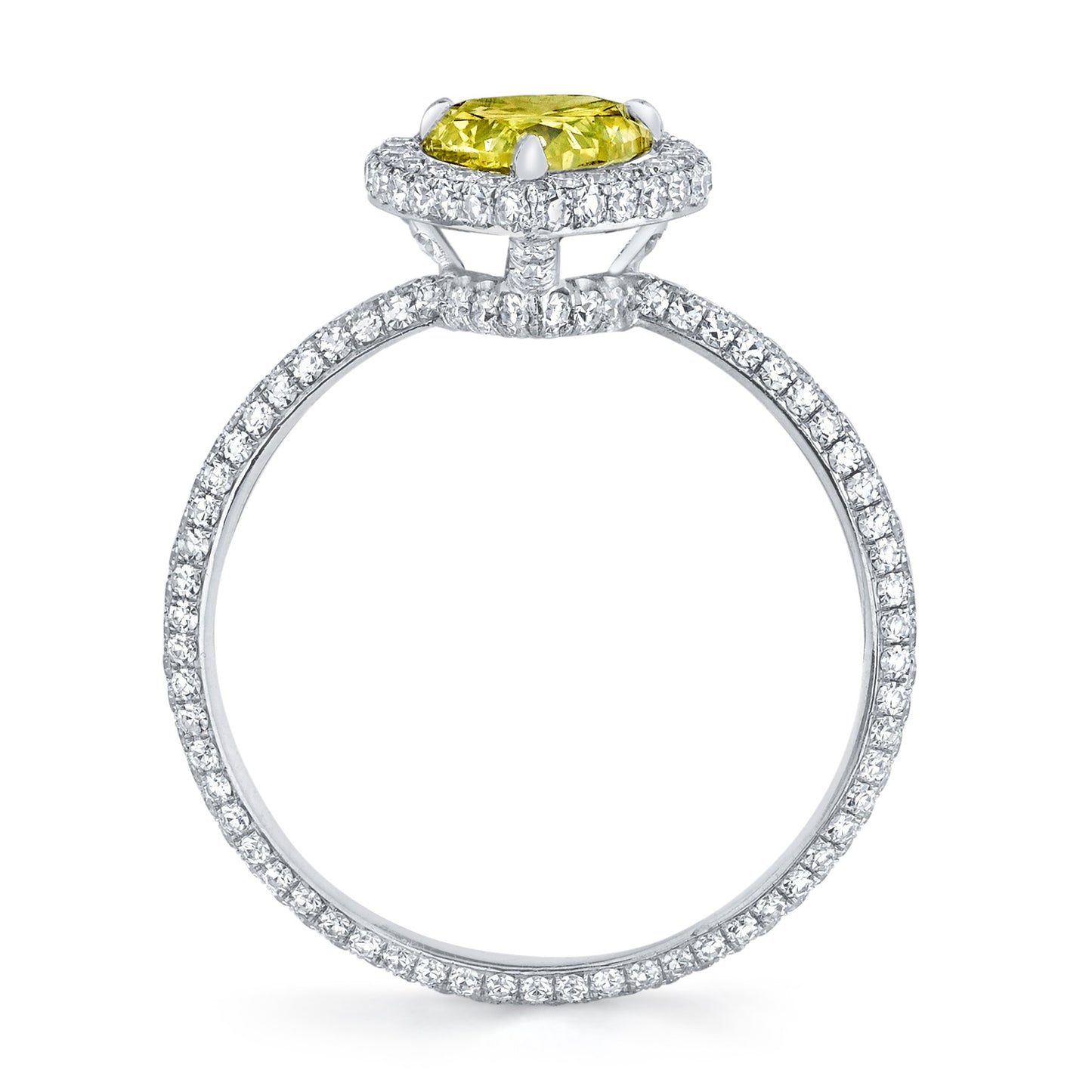 NEIL LANE FANCY COLOR PEAR BRILLIANT-CUT DIAMOND, PLATINUM RING