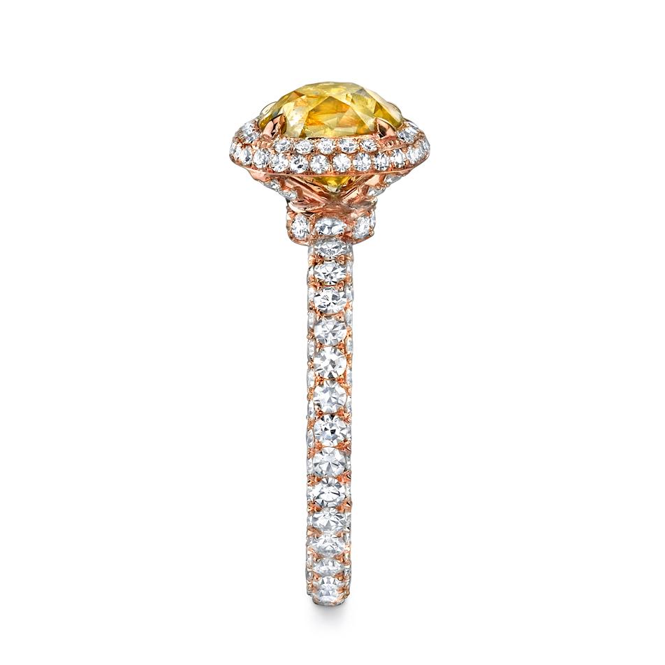 NEIL LANE FANCY COLOR OLD MINE BRILLIANT-CUT DIAMOND, 18K ROSE GOLD RING