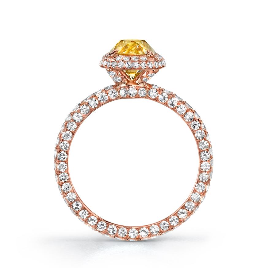 NEIL LANE FANCY COLOR OLD MINE BRILLIANT-CUT DIAMOND, 18K ROSE GOLD RING