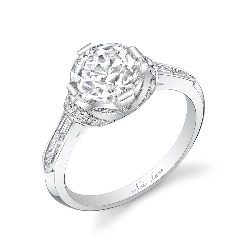 NEIL LANE OLD EUROPEAN-CUT DIAMOND, PLATINUM RING