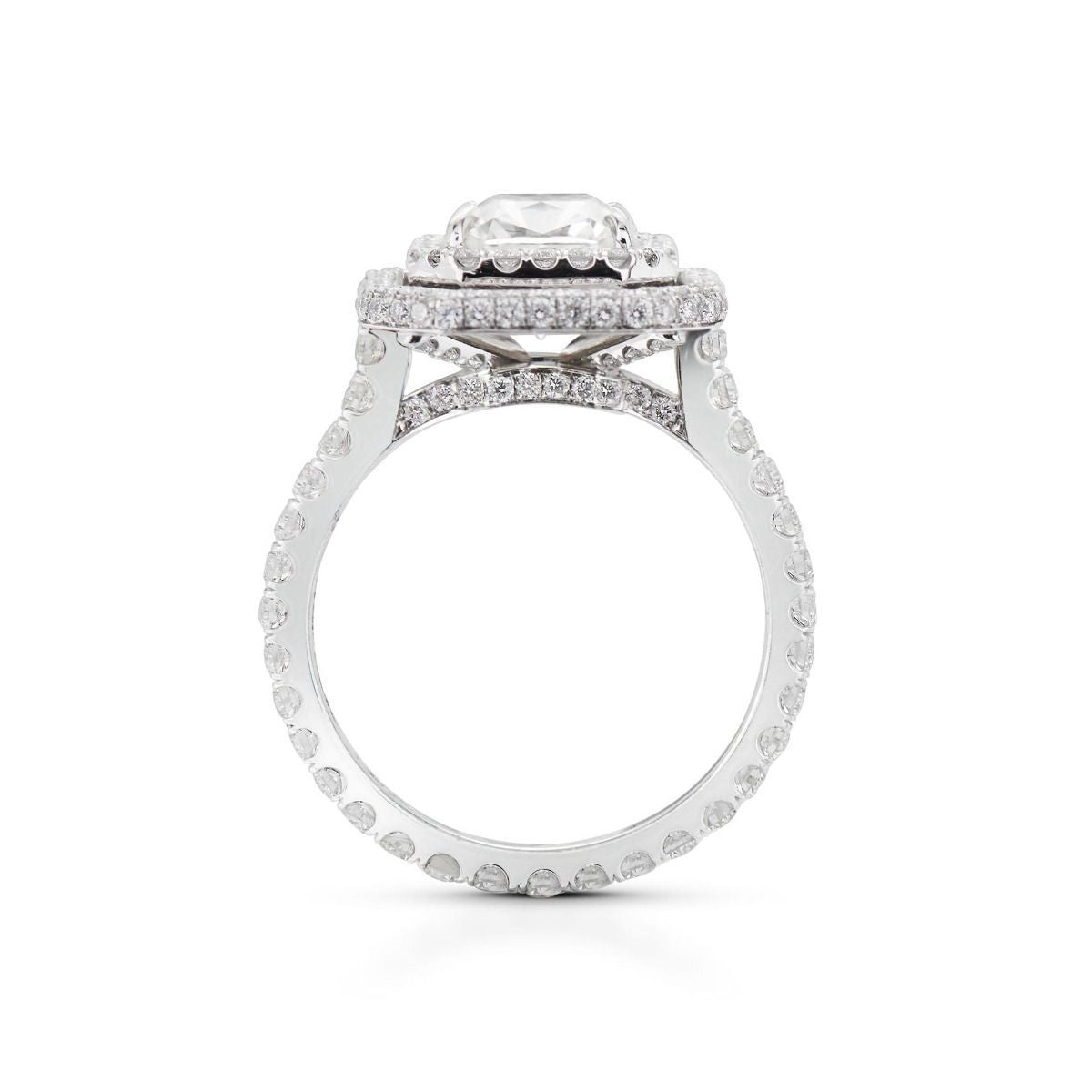 NEIL LANE SQUARE RADIANT DIAMOND, PLATINUM ENGAGEMENT RING