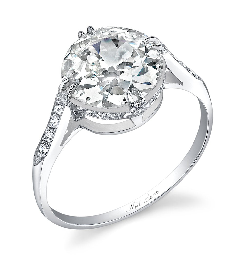 NEIL LANE ROUND BRILLIANT-CUT DIAMOND, PLATINUM RING