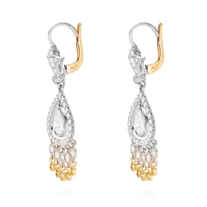 DIAMOND, PLATINUM EARRINGS