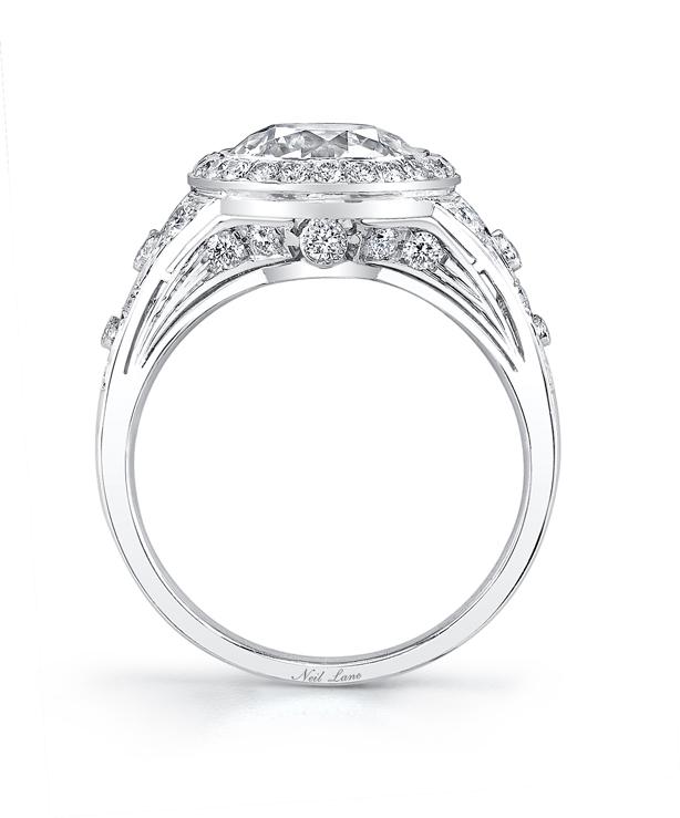 NEIL LANE OLD EUROPEAN CUT DIAMOND, PLATINUM RING