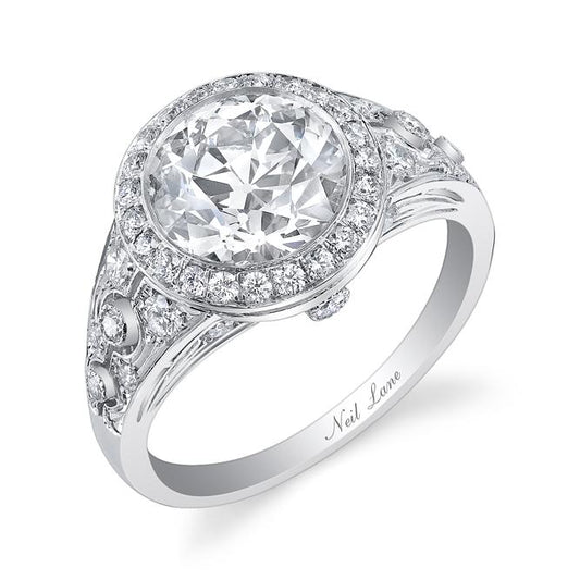 NEIL LANE OLD EUROPEAN CUT DIAMOND, PLATINUM RING