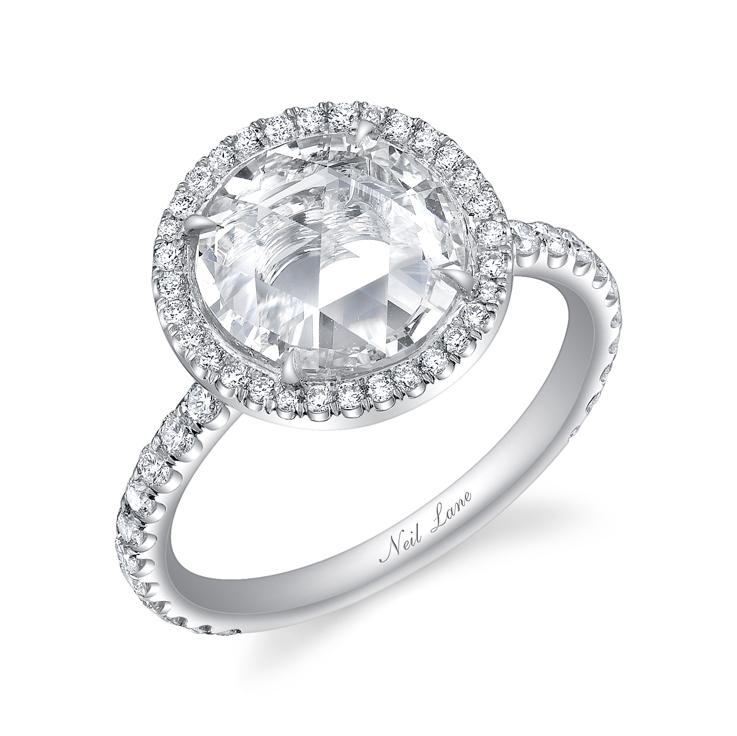 NEIL LANE ROSE-CUT DIAMOND, PLATINUM RING