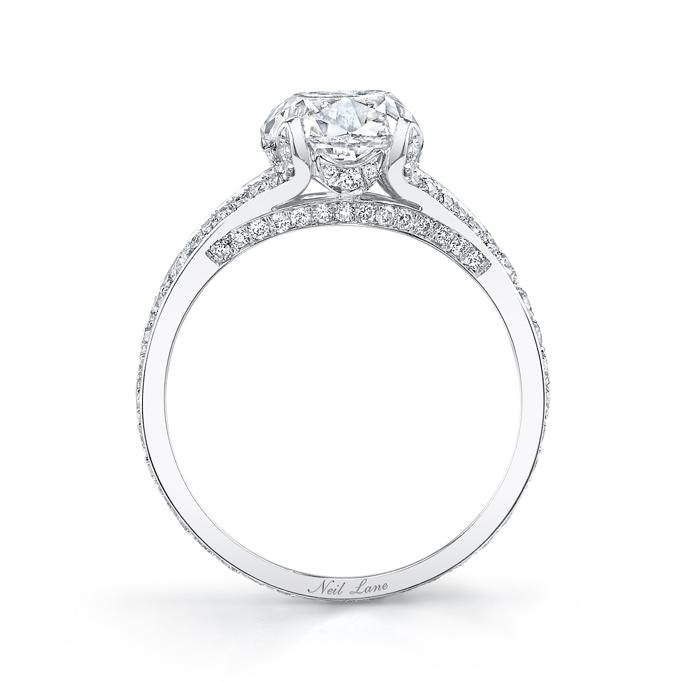 NEIL LANE CUSHION-SHAPED DIAMOND, PLATINUM RING