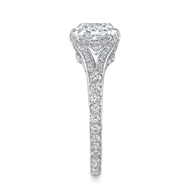 NEIL LANE CUSHION-SHAPED DIAMOND, PLATINUM RING