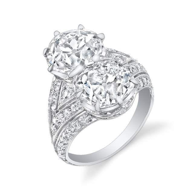 ART DECO DIAMOND, PLATINUM RING